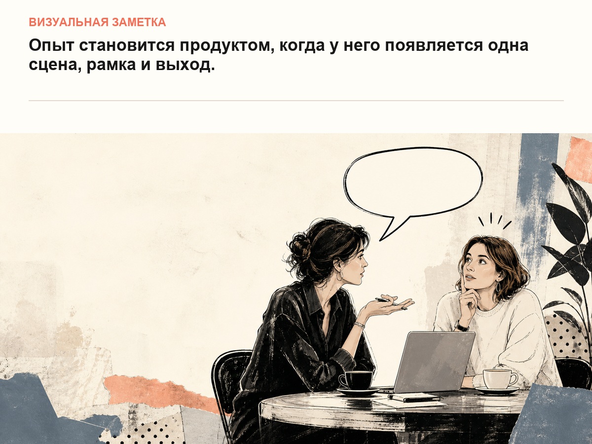 Две женщины обсуждают задачу за ноутбуком: консультация с понятной рамкой и результатом